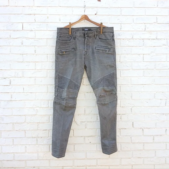 Hudson Blinder Biker Jeans Moto Gray Size 38